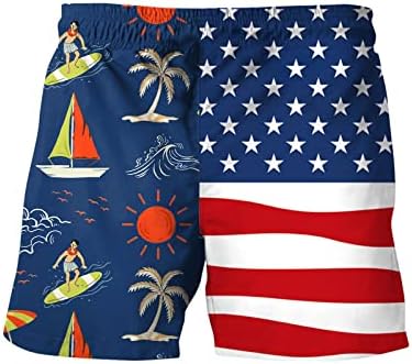 Плус големина пливање стебла Менс американско знаме печати кул боксерски брифинзи за капење Брзи сув сув независност Ден на