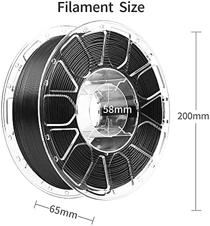 Comgrow 3D печатач PLA FILAMENT 1KG 1.75mm Spool Black Color и 25 парчиња Mk8 Ender 3 V2 млазници 0,4 mm