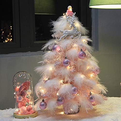 Сет на елки за елка, мини осветлена елка, вештачко божиќно бор со LED светла и украси -Запих 45см