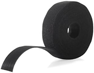 Brand Velcro Brand One-Wrap двострана ролна | 45 ft x 1-1/2 in, црна и исечена до ленти со должина 25 јарди x 3/4 ширина ширина за јачина и