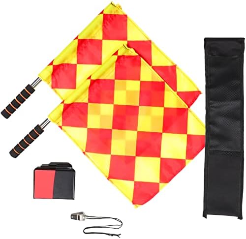 Знамиња на фудбалски судии во Inoomp: Црвени и жолти картони со свирки за судии за моливчиња за опрема за спортска игра Фудбалска