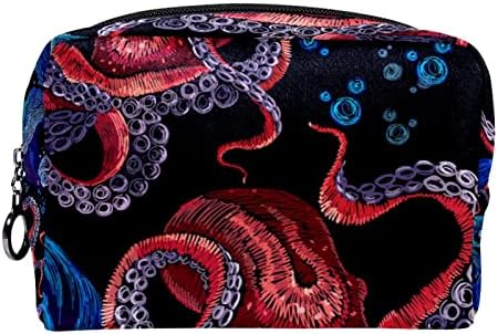 Тоалетна Торба, Козметичка Торба За Шминка За Патувања За Жени Мажи, Морски Животни Октопод Корали