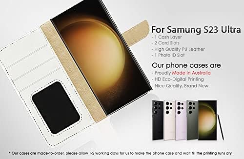 За Samsung S23 Ultra, За Samsung Galaxy S23 Ultra, Дизајниран Флип Паричник Телефон Случај Покритие, A24586 Убавина Ѕвер Ѕвонче 24586