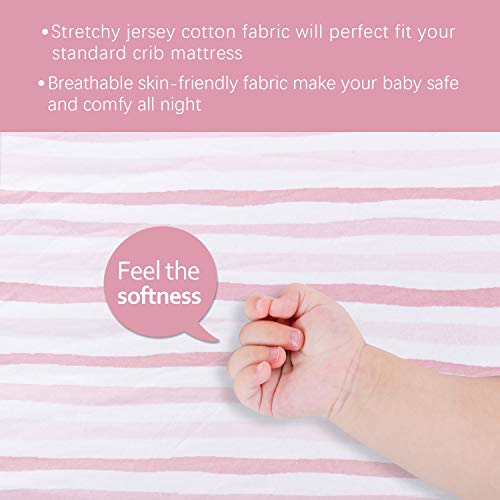 Билобански чаршафи за девојчиња, опремени чаршафи за креветчиња за стандардни душеци за креветчиња и мали деца, маички плетен памук креветче