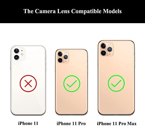 Лозоп 2 Поставува Замена На Стаклото На Задната Камера Со Лепило Претходно Инсталирано Компатибилно за iPhone 11 Pro / 11 Pro Max Со Алатки За