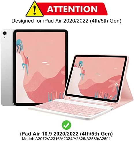 Гококо за iPad Air 4-та генерација 10,9 инчи тастатура Case 2020 Безжичен капакот на тастатурата со Bluetooth со таблета за таблети за држачи