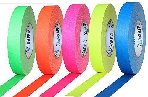 Pro ленти Pro-Gaff-Neon/Flye150 Pro-Gaff-Neon Premium Fluorescent Gaaffers Tape: 1 x 50 yd, флуоресцентно жолто