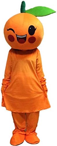 Портокалова цртана костумска маскота плиш со маска за возрасни космејл забава за Ноќта на вештерките