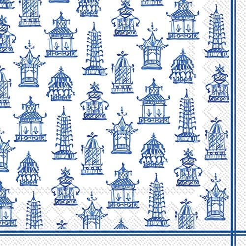 Бостон Интернационал Росана Бек со 3-хартиени салфетки, големина на ручек со 20 броја, сина пагода сина