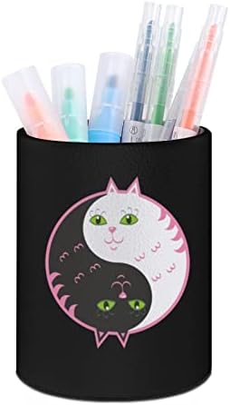 Симпатични мачки Јин Јанг Пу Кожени моливи за моливче за тркалезно Пенка за чаши