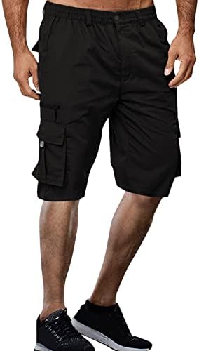 Rvidbe товарни панталони за мажи црни, машки шорцеви обични пешачки шорцеви со лесни суви атлетски шорцеви со џеб