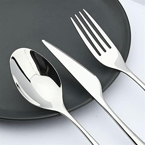 24 парчиња прибор за јадење постави не'рѓосувачки челик за вечера со сребрена нож вилушка лажица сет кујнски хотел хотел свадба