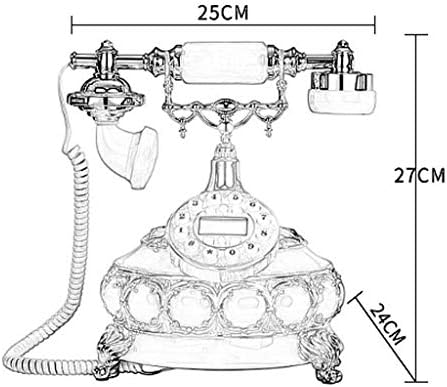 XJJZS Антички телефон, фиксен дигитален гроздобер телефонски класичен европски ретро фиксна телефонска жица со висечки слушалки за хотелски хотелски
