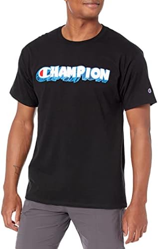 Шампионска машки маица, машка екипаж памучна маичка, машка маица со средна тежина, графичка скрипта