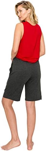 Етелут-Женска Должина На Коленото Удобни Еластични Бермуди Шорцеви со џебови &засилувач; Врвка-Одлично За Тренингот, Вежбање &засилувач;