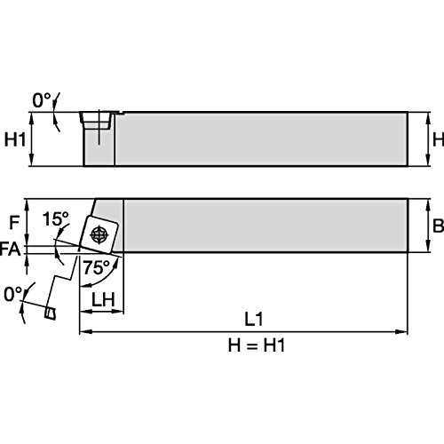 WIDIA SSBCL1616H09 SSBC S-Стил Завртка Стегач Држач За Позитивни Инсерти, 75° Агол, Челик, 16 mm Квадратни Стебло, Лево, 100 Mm Должина