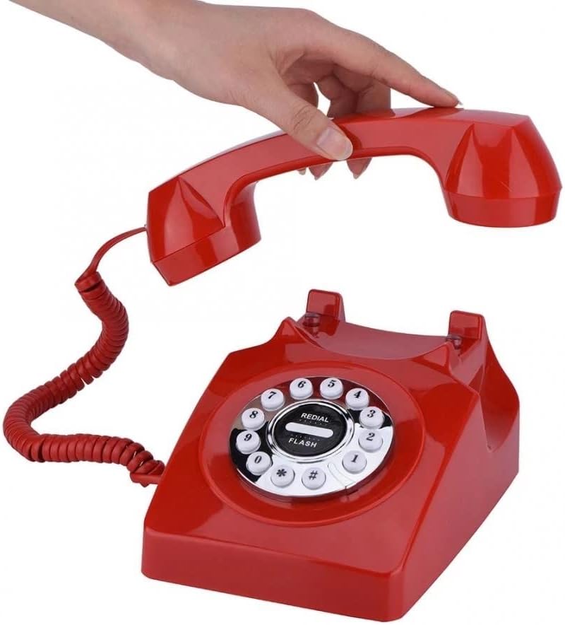 Mmllzel Rotary Dial Phone Wired Retro Telephone за домашна канцеларија за откажување на гроздобер антички телефон