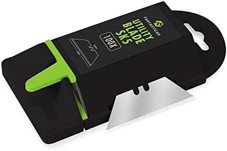 Фантастикар Зелена Алатка За Преклопување Нож Безбедна Кутија Машина и 100-Пакет Замена Ножеви Црн Диспензерот Во Собата