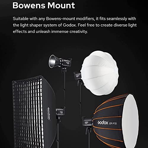 Godox SL60 Sl60ibi 75W Bowens Mount Led Видео Светло, 11 FX Ефекти CRI 96 TLCI Q97 2800K-6500K, 16 Групи 32 Канали,2.4 GHz