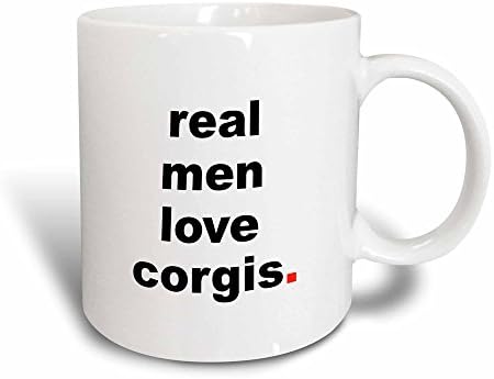 3drose вистински мажи го сакаат Коргис со два тона кригла, 11 мл, црно/бело