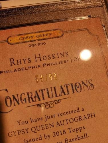 Rhys Hoskins 2018 Topps Cisgyng Chipsy Queen Logo Swap 59/99 оценето PSA NM -MT 8 Auto Auto - Автограмирани картички за бејзбол