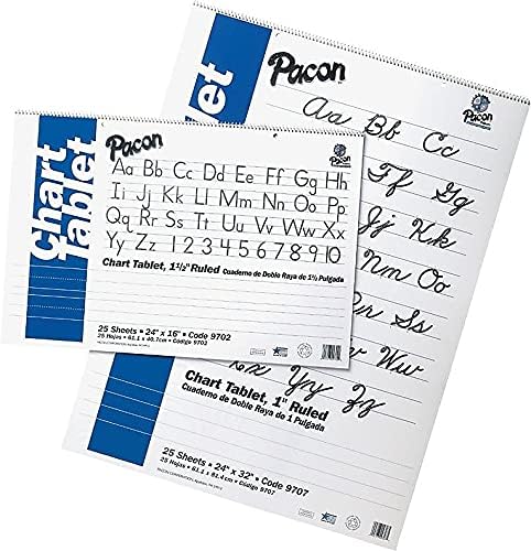 Таблети за табели со таблети PACON 9770 w/залепен врв, владееле, 24 x 32, бели, 70 листови