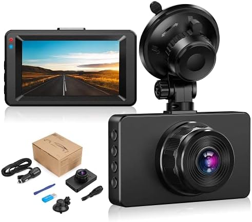 Dashcam que 2022 Нова Верзија Q Цртичка Камера ЗА автомобили 1080p Full HD DVR Контролна Табла камера 3 Ips Екран Возење Рекордер