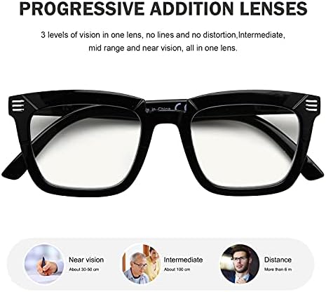 Очила со 4-пакувања со мултифокални очила за читање сина светлина блокирајќи прогресивни читатели на мултифокуси жени