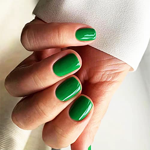 Притиснете На Ноктите Кратки Квадратни Лажни Нокти Зелени Сјајни Лажни Нокти Совети Со Лепак На Статични Нокти Вештачки Стап На Ноктите За Жени