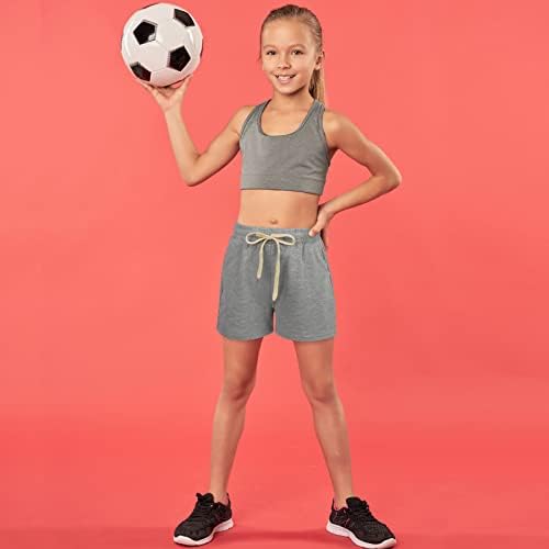 Порока 5 пакет девојки Атлетски шорцеви Активни перформанси Шорцеви Деца летни спортски шорцеви кои работат со јога шорцеви со влечење