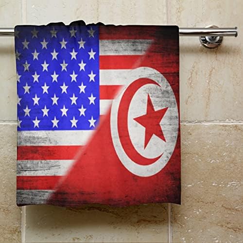 Знамиња на пешкир за миење садови во САД и Тунис 28,7 x13.8 крпи за лице Суперфинирани влакна Високо апсорбирачки крпи со рачни крпи