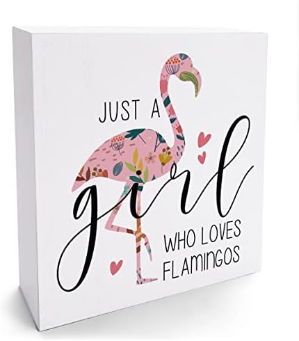 Смешен фламинго знак фламинго подароци за жени декор од дрвена кутија знак фламинго декор дрво блок плакета кутија знак за flубители
