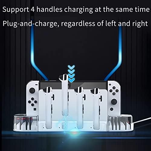 Преклопни контролори на полначот на полначот за oyојконс, 16 слотови за игри со полнење на пристаништето компатибилно со Nintendo Switch