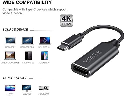Работи од Volt Plus Tech HDMI 4K USB-C комплет компатибилен со LG 17Z95P-K.ADE9U1 професионален адаптер со дигитален целосен 2160p, 60Hz излез!