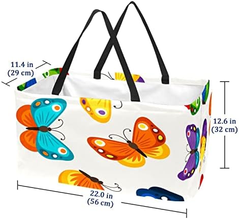 Jdez Кошница за шопинг Шарена пеперутка за еднократна употреба на намирници за перење на намирници, преносни пикнички торбички торбички торбички