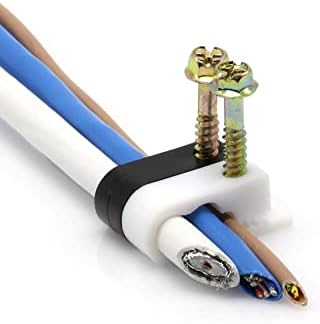 Cimple Co - двојни, близнаци или сијамски коаксијални кабелски клипови, CAT6, кабелски клип за електрична жица, 1/2 во клип и прицврстувач за завртки, црна