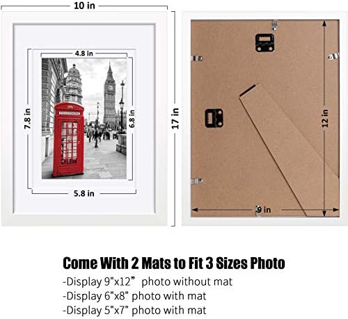 9x12 Рамки за слики во бели приказни слики 6x8 или 5x7 со МАТ или 9x12 без МАТ - дрвена рамка за фотографии со 2 душеци направени од цврсто дрво,
