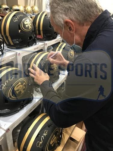 Џо Монтана Потпиша Сан Франциско 49ерс Брзина Автентични Затемнување Мак Шлем-Автограм Нфл Шлемови