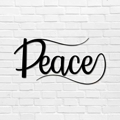 Alioyoit Peace Word Art Art Calphaphy Metal Sign Vintage Steel Metal Wallидни уметнички дела Декор знак ретро метал знак за знак за бар