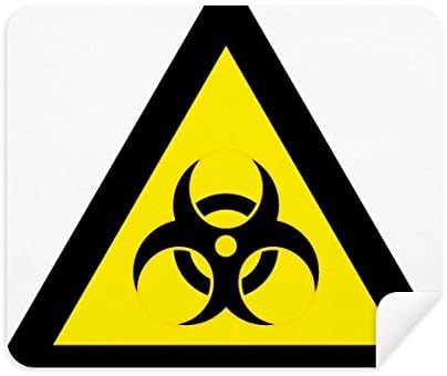 Предупредувачки Симбол Жолта Црна Инфекција Триаголник Чистење Крпа Екран Почиста 2 парчиња Велур Ткаенина