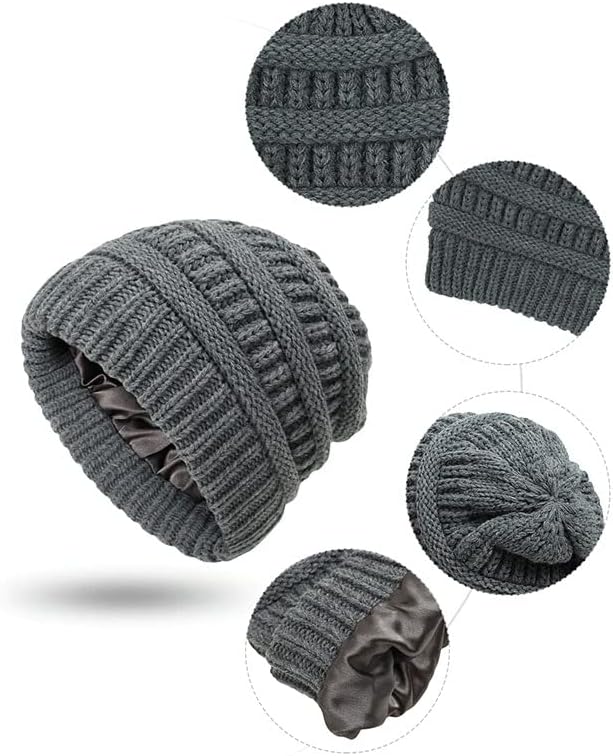 Зимски гравчиња, зимски плетени волнени буни капи за жени свилено капаче меко истегнување плетено топло спортска капа