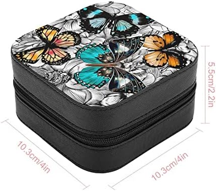 Нахан Накит Кутија Цвеќиња Пеперутка Преносни Патување Накит Случај Накит Кутија За Складирање За Ѓердани Прстени Обетки