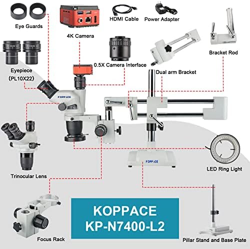 КОПАЧ 6.7 Х-45Х Тринокуларен Стерео Микроскоп 4к Хд Поддршка За Снимање Слики И Видеа и Мерење
