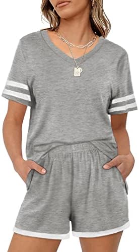 Алоудер со две парчиња облека за жени летни кратки комплети со џебови салон