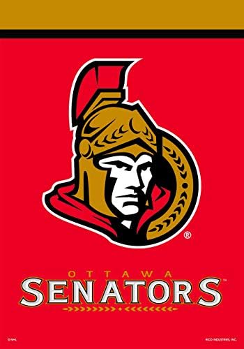 ОТТАВА сенатори Градинарско знаме NHL лиценцирано 12,5 x 18 Бријарвуд лента