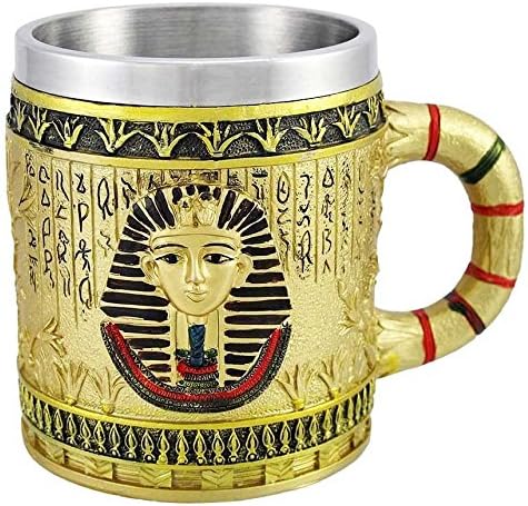 Египетска тема Златен крал Тут фараон на Егпит династија пиво Штајн Танкард кафе чаша чаша одличен подарок за античка египетска култура