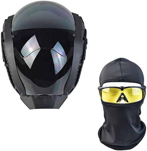 Тактички целосни маски за лице со тактички очила, CS Тактички витез маска заштитна заштита на очите за очите, костумски костумски филм