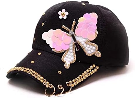 BBDMP есенска женска бејзбол капа, женска боја, голема капа, памук, сјаен метал, капа за грб