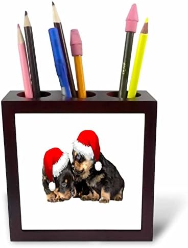 3дроуз Божиќни Ротвајлери Облечени Во Празнични Празнични Капи-Држачи За Пенкало За Плочки