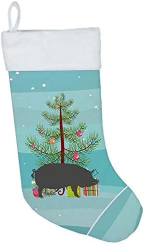 Богатства на Каролина BB9300CS Беркшир Свиња Божиќ Божиќно порибување, чај, камин што виси чорапи Божиќна сезона забава Декорации за семејство
